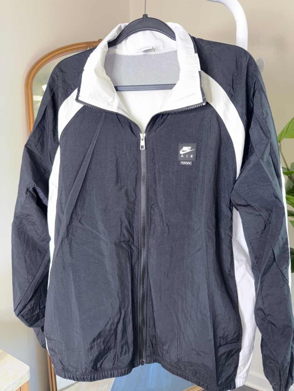 Nike Black & White Air Zip-Up Windbreaker Jacket